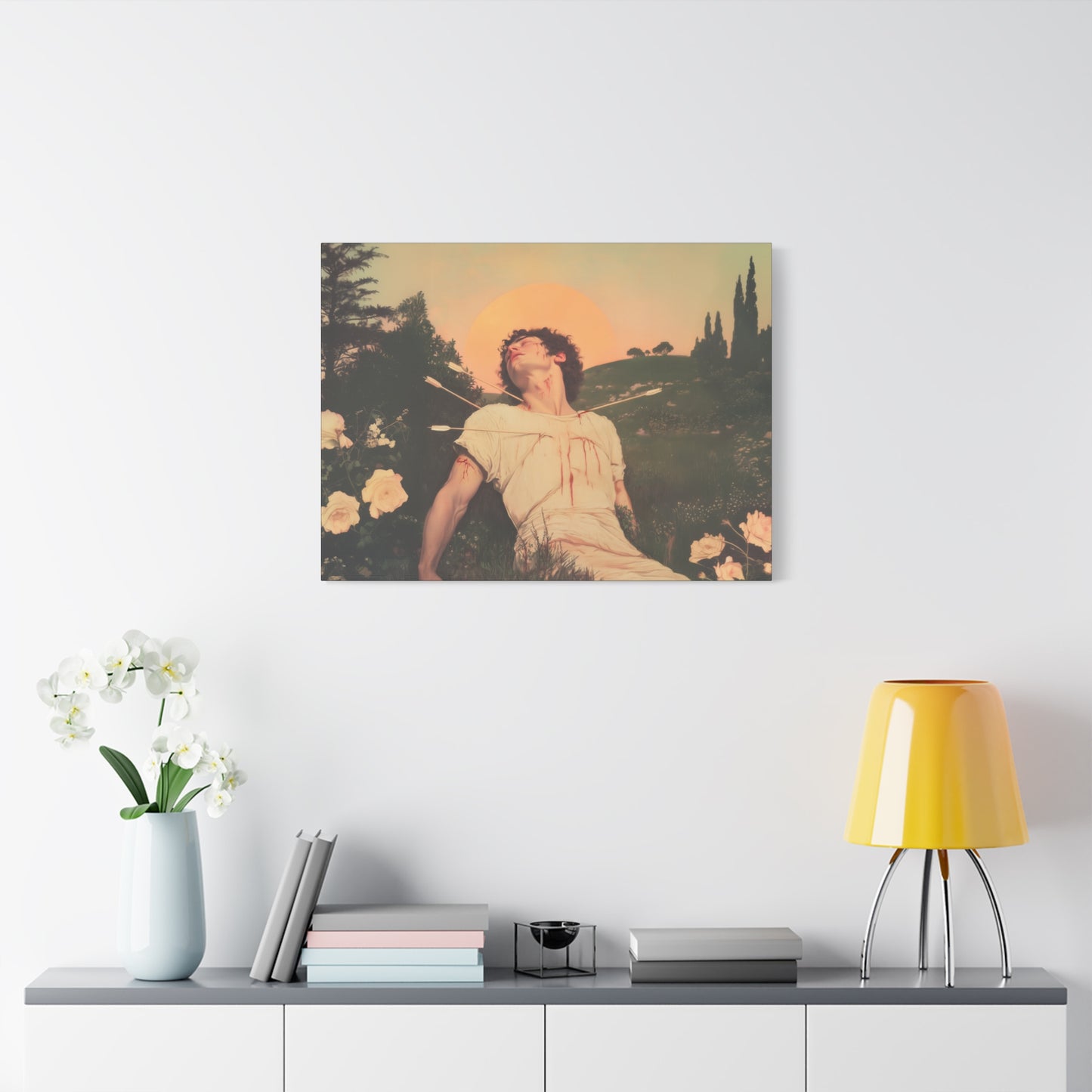 Saint Sebastian -  Museum Wrapped Canvas - Sanctified Souls Print - Religious Art for your Home - Catholic Patron Saint Art