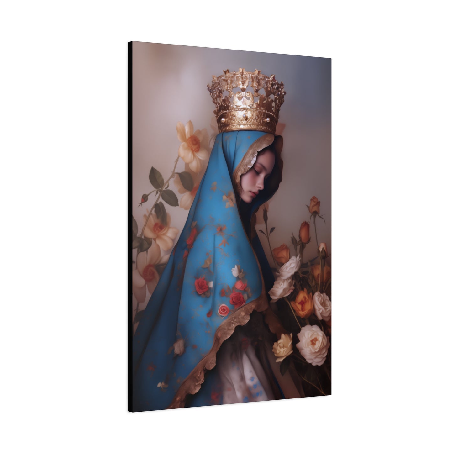 Our Lady of the Roses - Gallery Wrapped Canvas - Print - Religious Art for your Home - Catholic Art