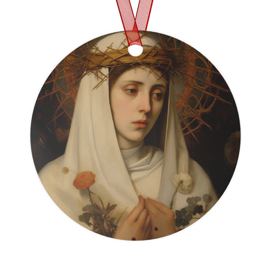Saint Catherine of Siena Metal Ornament - Religious Holiday Christmas Ornament and Keepsake - Catholic Prayer Ornament