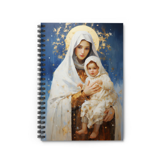 Divine Frost- Our Lady of the Snows Journal - Sanctified Souls Art - Religious Based Notebook - Spiral Notebook - Ruled Line