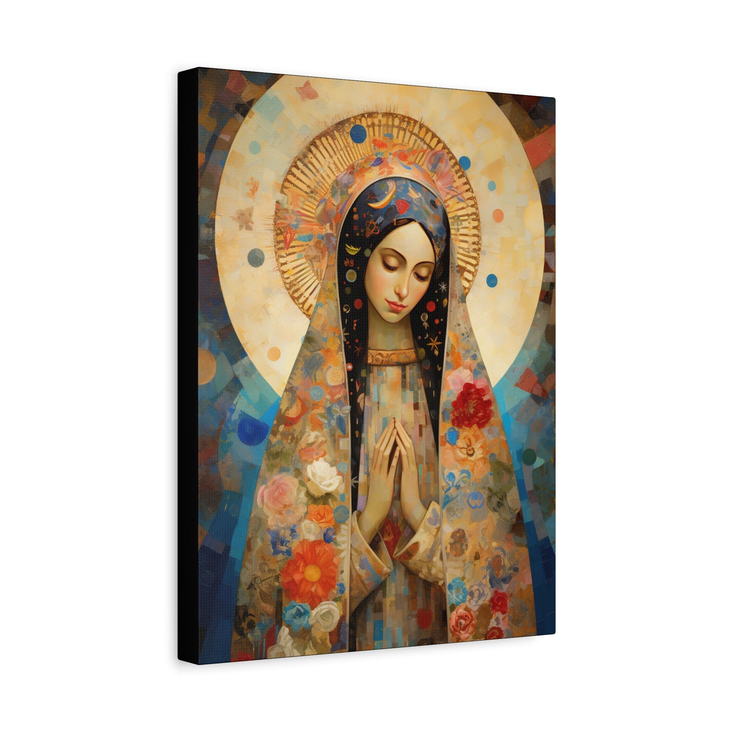 Lady of Guadalupe Icon of Love Museum Wrapped Canvas Print - Multiple Sizes - Catholic Home art