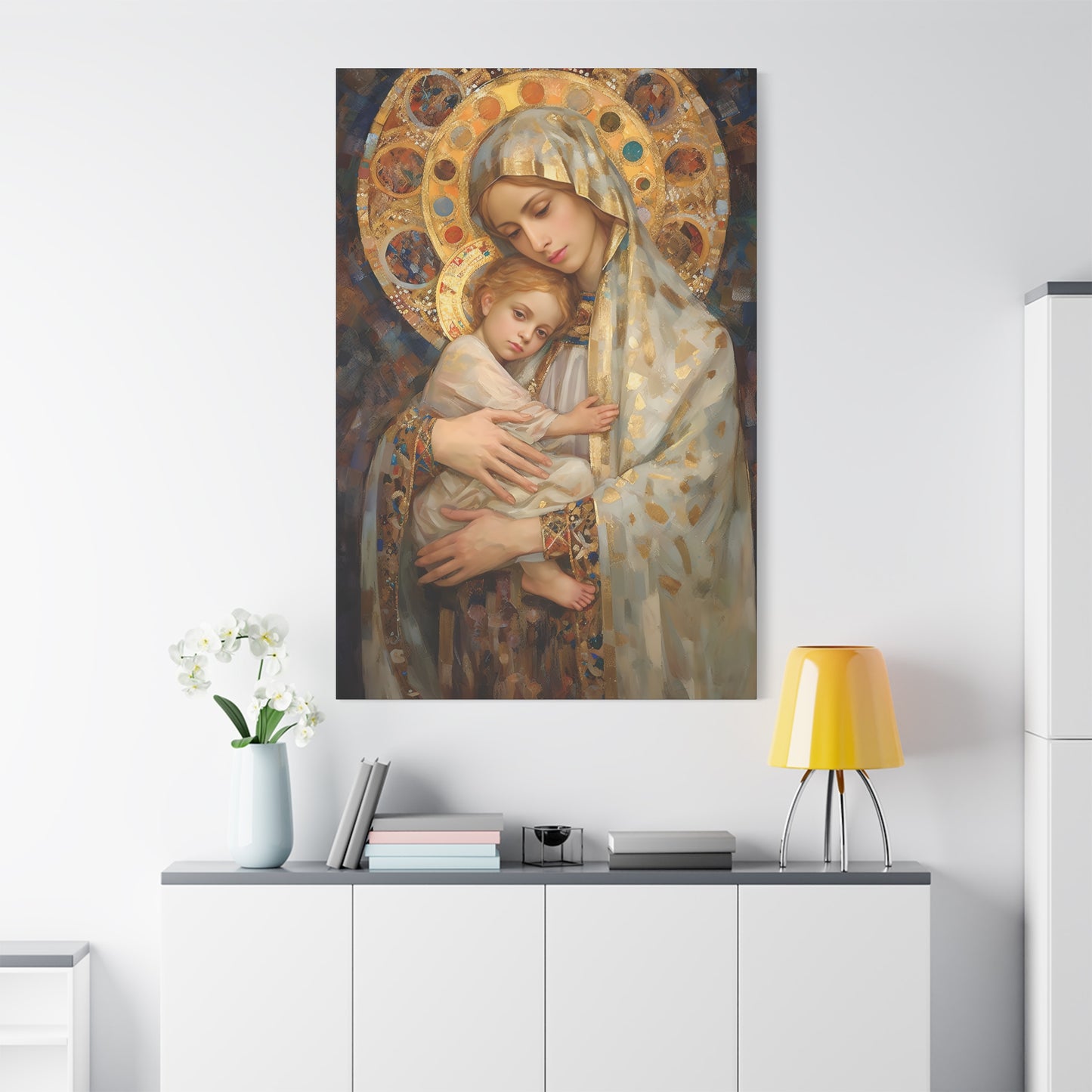 Madonna and Child - Gallery Wrapped Canvas - Sanctified Souls Print - Religious Art for your Home - The Virgin Mary and The Christ Child