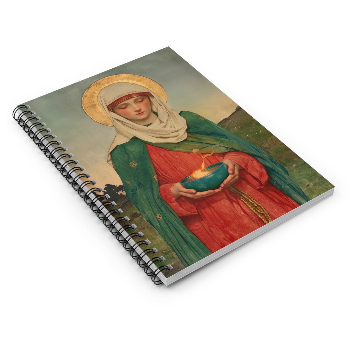 Saint Brigid of Ireland / Kildare - Sanctified Souls Art - Religious - Spiral Notebook - Ruled - Catholic - Devotional Journal - Diary
