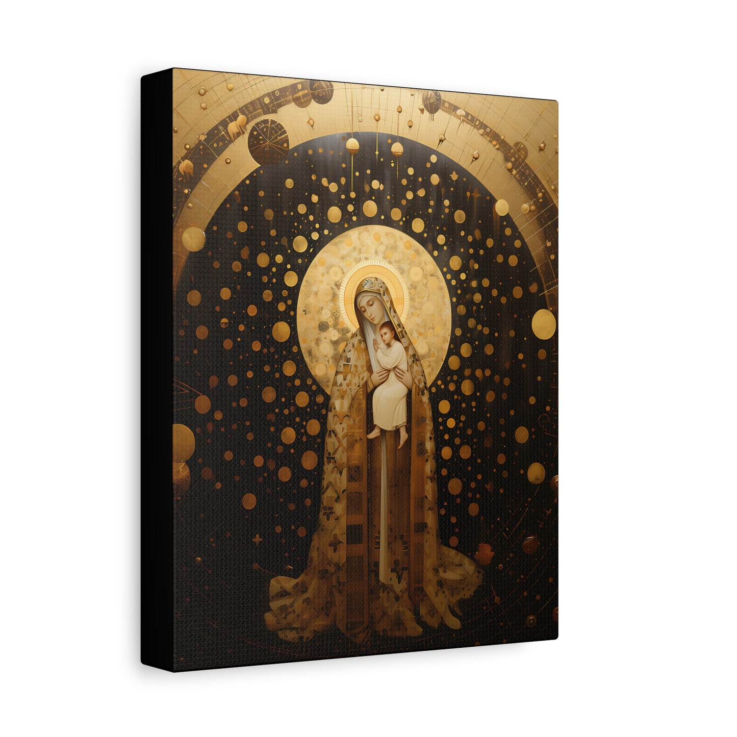 The Golden Mary - Mary the Blessed Virgin - Gallery Wrapped Canvas - Sanctified Souls Print - Religious Art for your Home - Pop Art