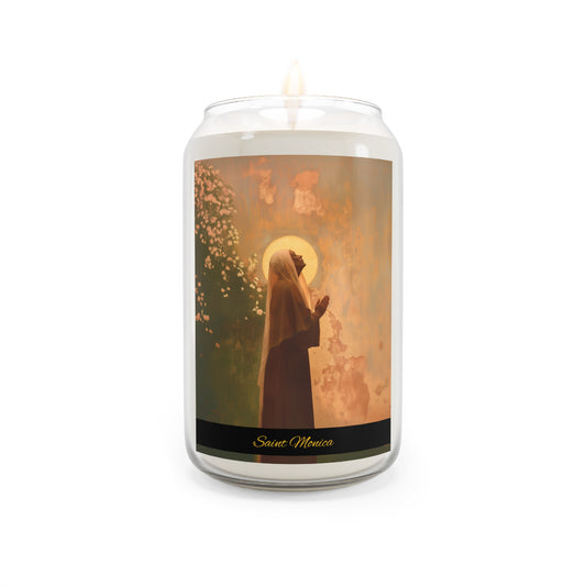 Saint Monica - Scented Prayer Candle, 13.75oz -  Candle - Catholic Art - prayer room Scented Candle - Religious Saint