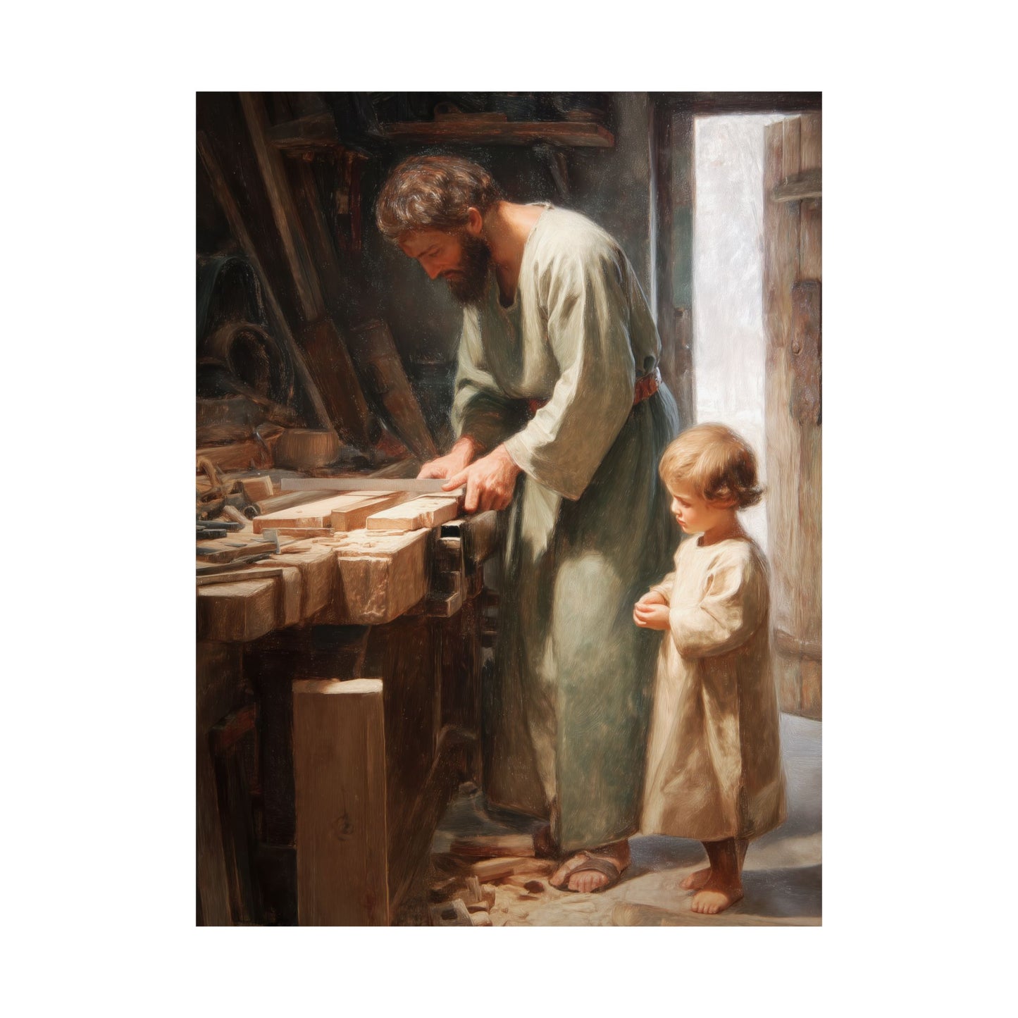 Saint Joseph the Worker - Sanctified Souls Print - Multiple Sizes - Premium Matte Vertical Posters - Catholic