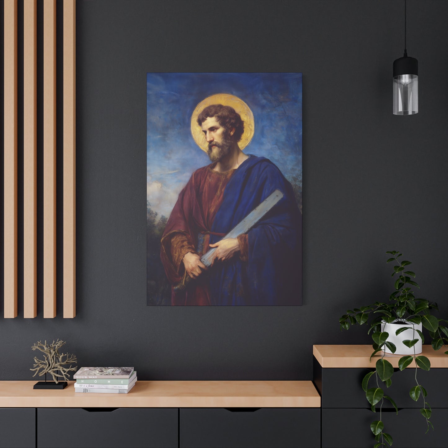 Saint Simon the Apostle  - Gallery Wrapped Canvas - Print - Religious Art for your Home - Catholic Art