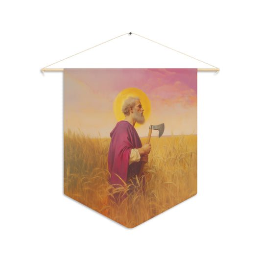 Saint Matthias Pennant / Banner / Wall Hanging - Prayer room art - 18" x 21" - Catholic - Large Banner