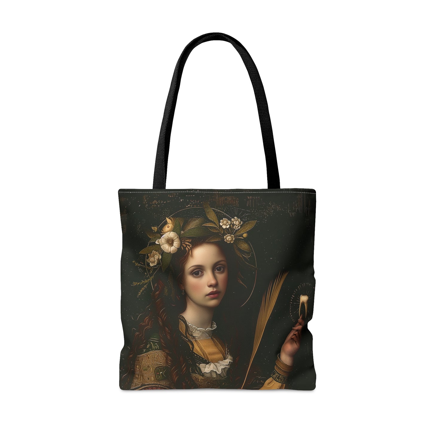 Saint Apollonia Tote Bag - Large Medium Small Faith Art Bag - Catholic Faith Purse - Religious Carry All Reusable Tote Bag