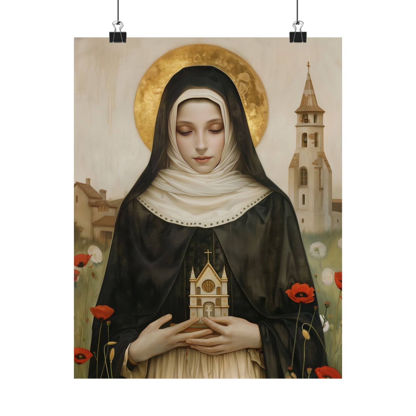 Saint Erentrude Poster Print - Sanctified Souls Print - Multiple Sizes - Premium Posters - Catholic Art for your home