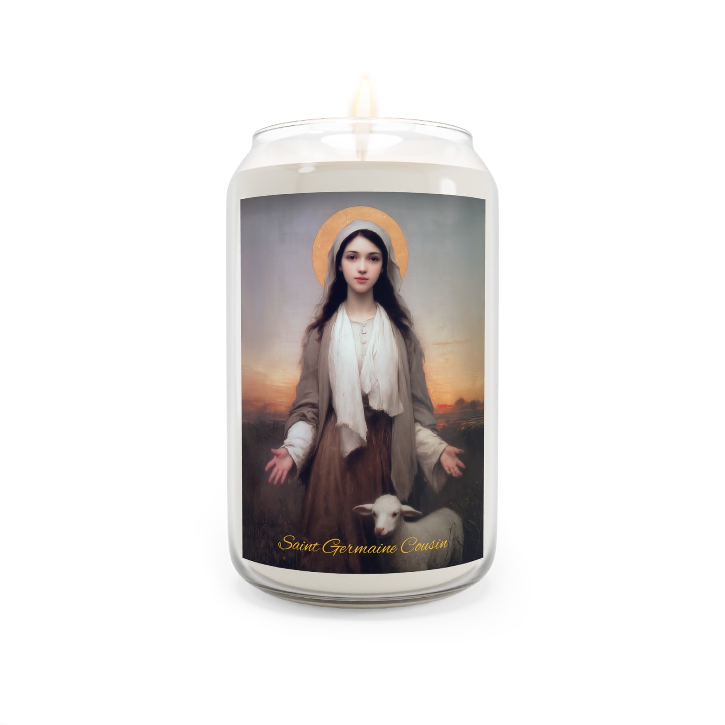 Saint Germaine Cousin - Scented Prayer Candle, 13.75oz - Tall Size - Religious Prayer Candle