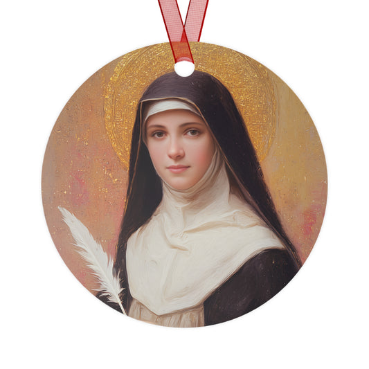 Saint Mechtildis / Mechtide of Hefta / Mechthild of Hackeborn - Metal Ornament - Religious Holiday Christmas Ornament and Keepsake