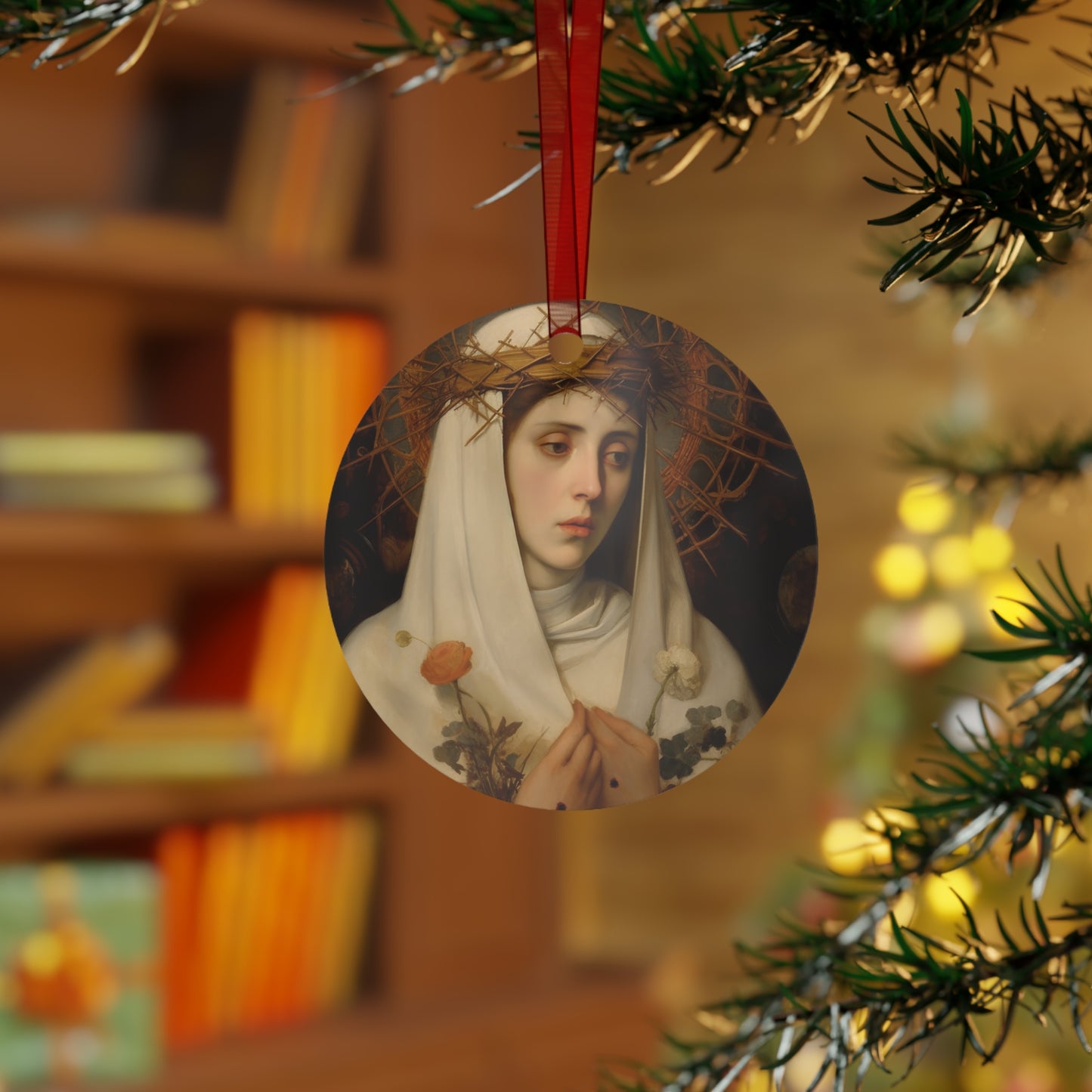 Saint Catherine of Siena Metal Ornament - Religious Holiday Christmas Ornament and Keepsake - Catholic Prayer Ornament