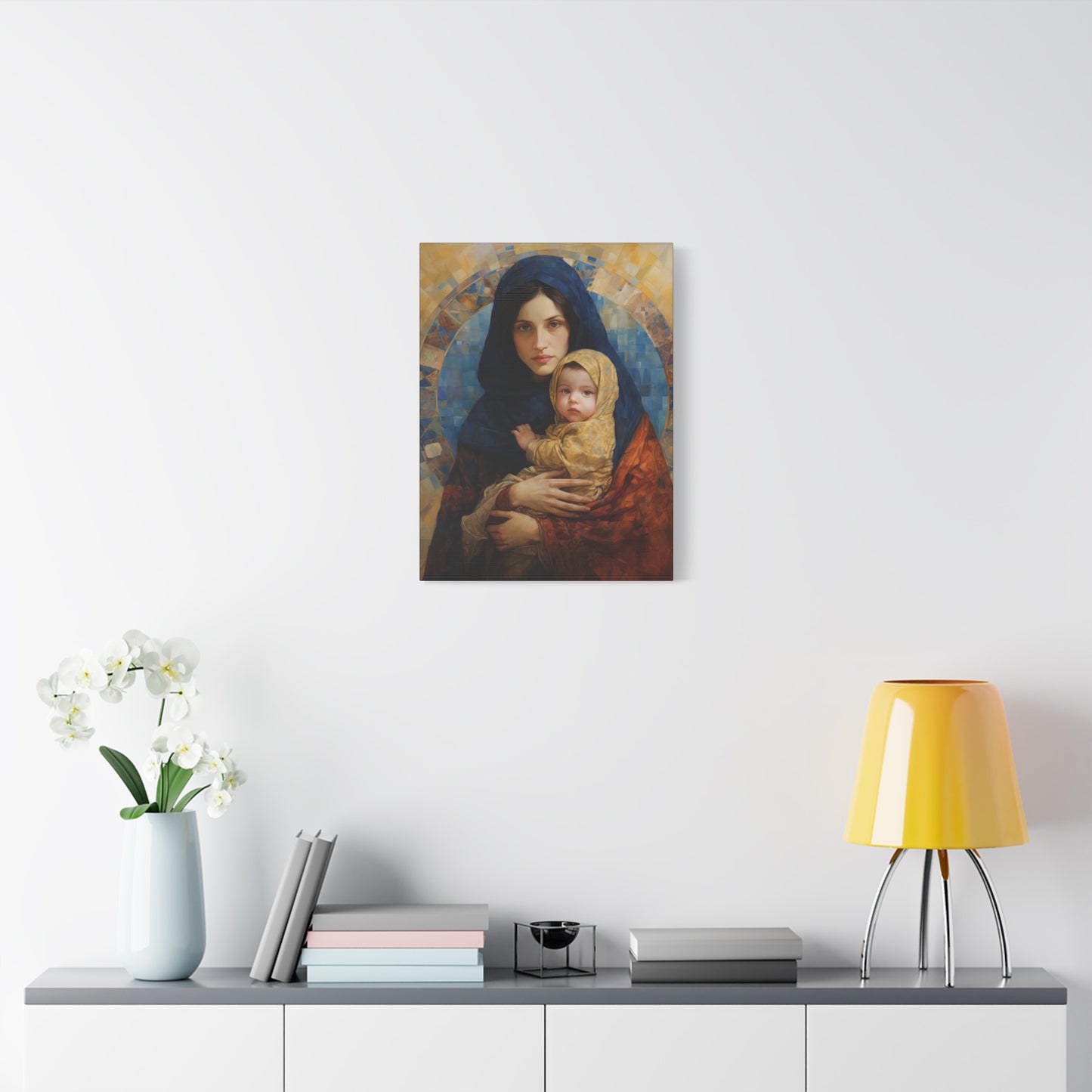 Maternal Seraph - Virgin Mary and Infant Jesus - Museum Wrapped Canvas - Religious Art for your Home - Catholic Art - Mary and Christ Child