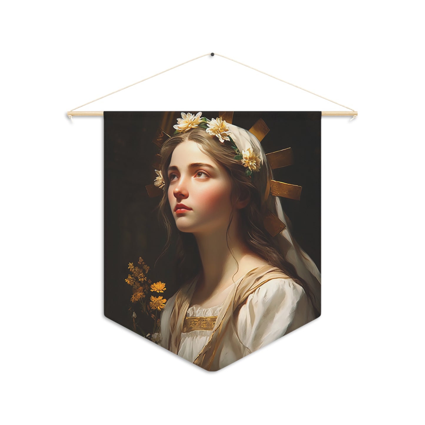 Saint Zita of Lucca Wall Banner / Wall Hanging - Prayer room art - Catholic Home Art - Large Saint Art for your home - 18" x 21"