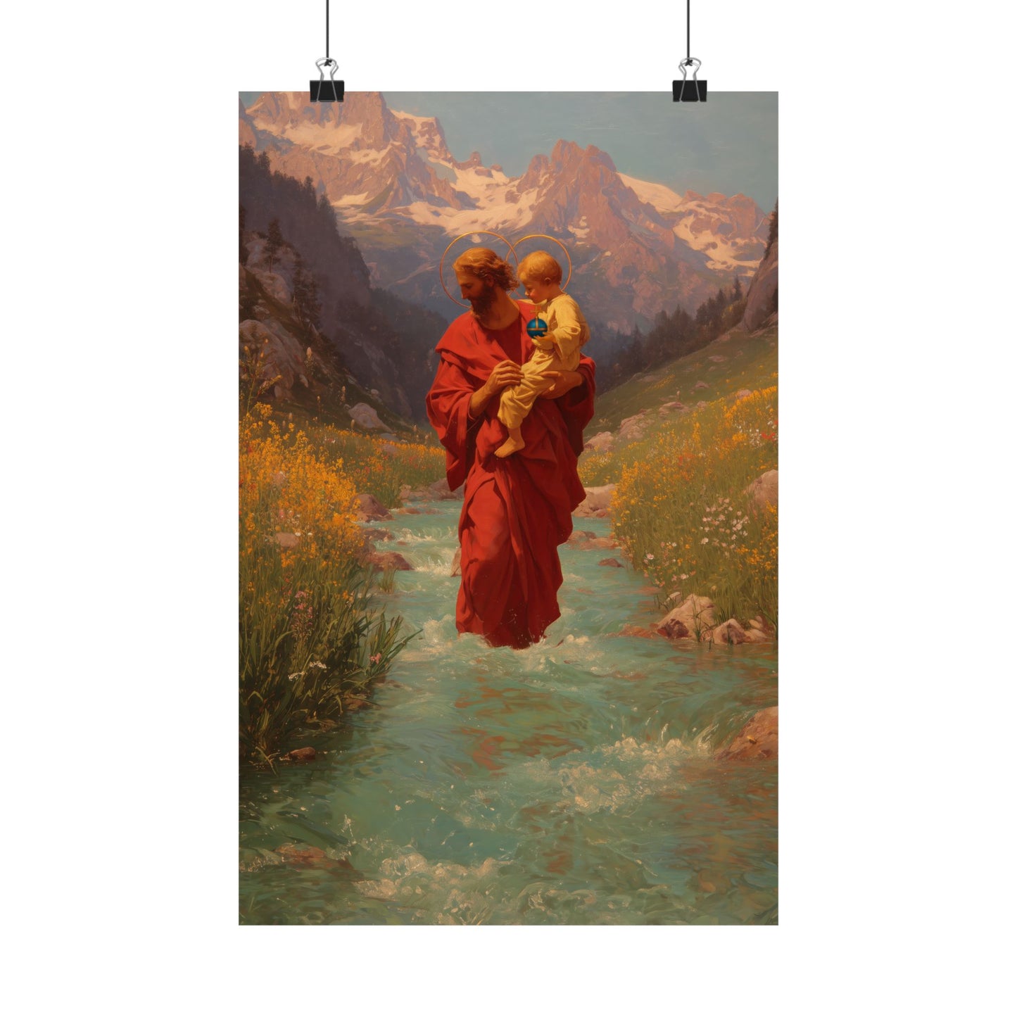 Copy of Saint Christopher - Sanctified Souls Print - Multiple Sizes - Premium Posters - Catholic Art - Christian Home Decor Artwork