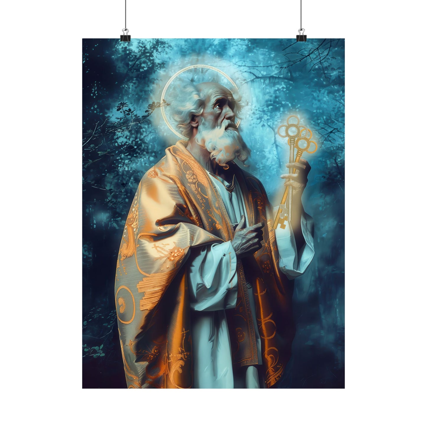 Saint Peter Poster Print - Sanctified Souls Print - Multiple Sizes - Premium Posters - Catholic Art for your home - Keys to Heaven