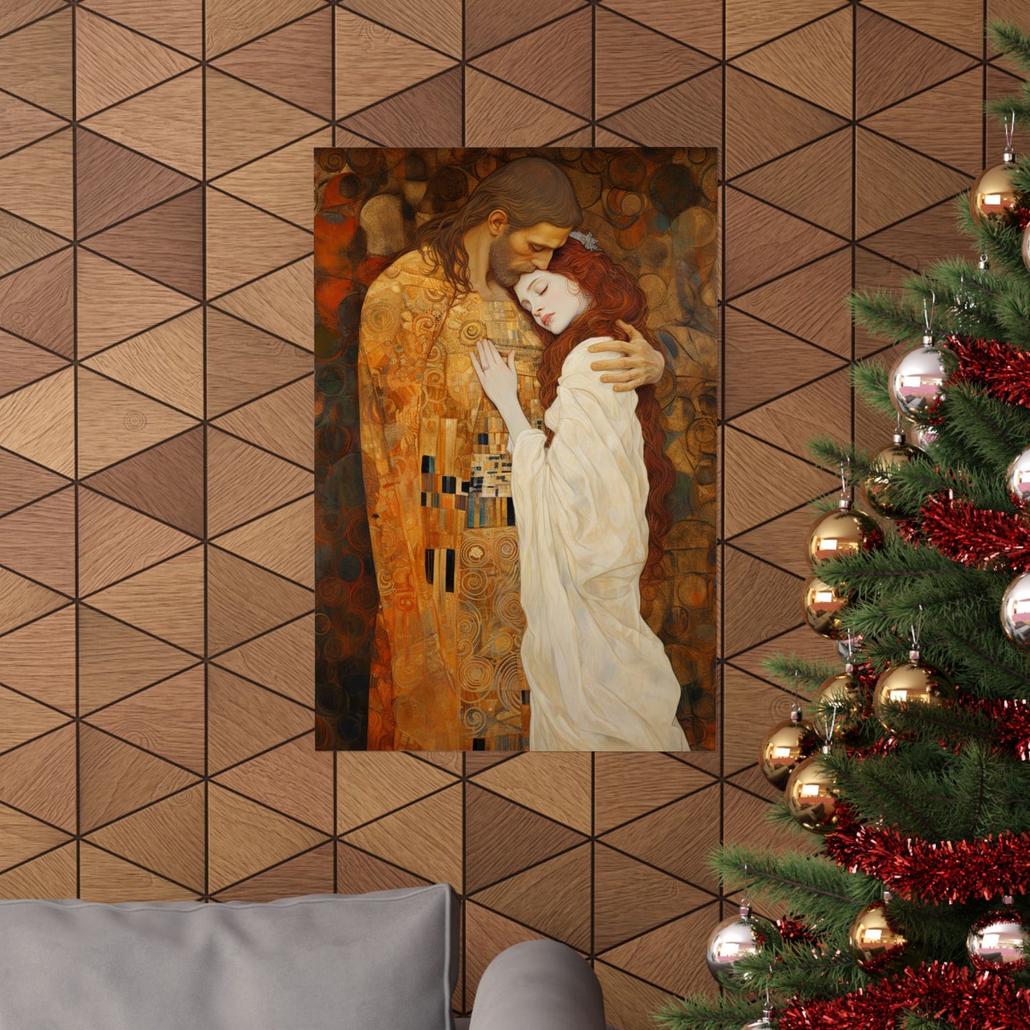 Transcendent Devotion: Christ Embracing Mary Magdalene Print - Based on The Kiss - Sanctified Souls Print - Premium Matte