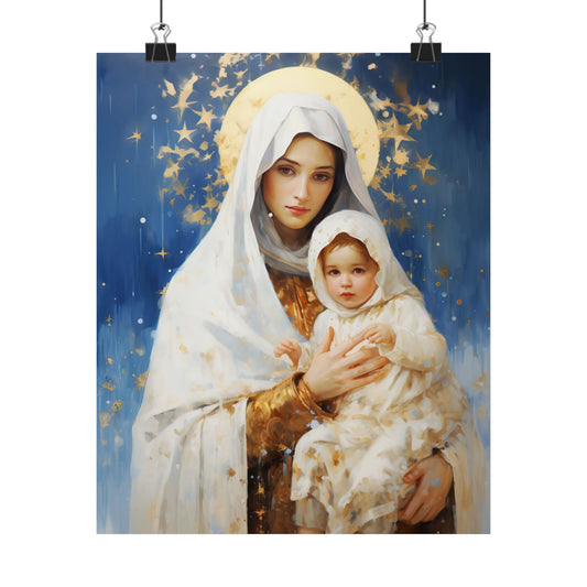 Divine Frost - Our Lady of the Snows Print - Sanctified Souls Print - Multiple Sizes - Premium Matte Vertical Posters