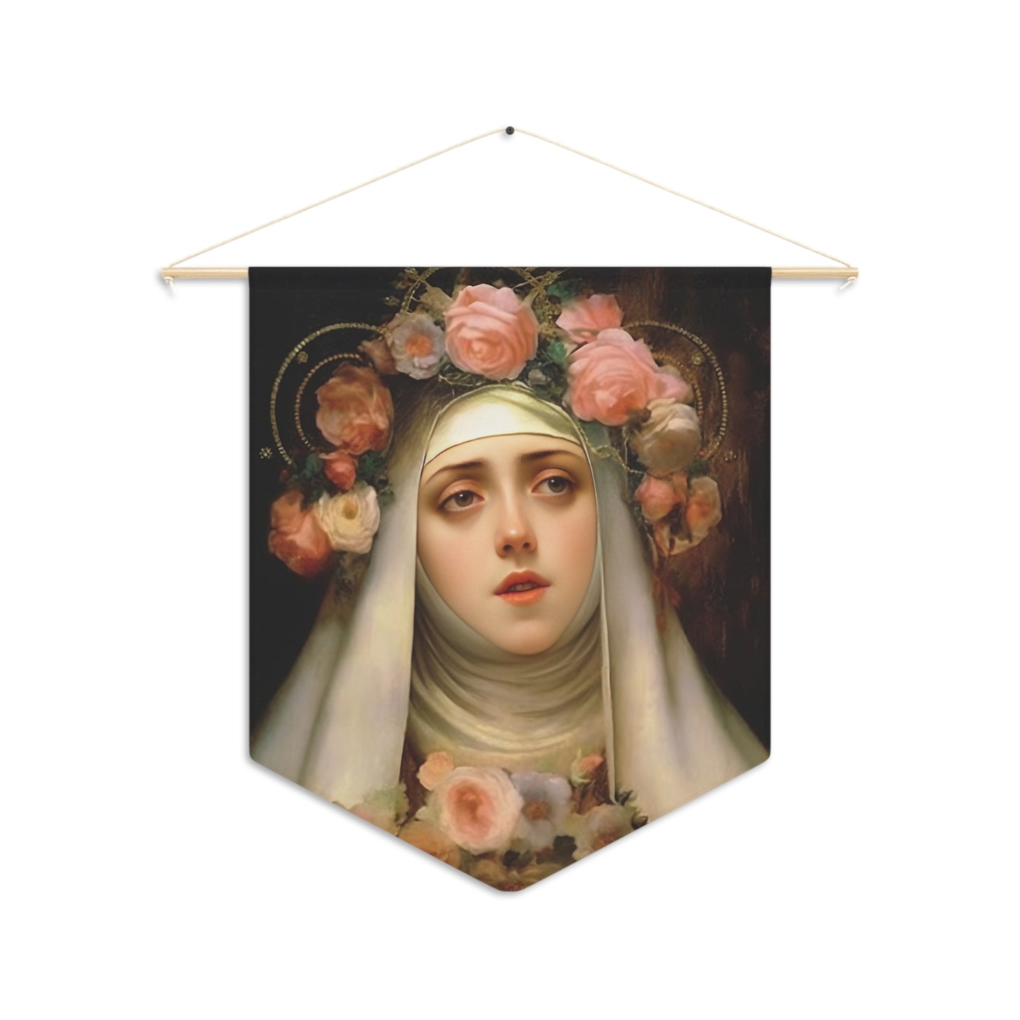 Saint Rose of Lima Wall Banner / Wall Hanging - Unique Religious Art for your home - Prayer room - Catholic Home Art - 18" x 21"