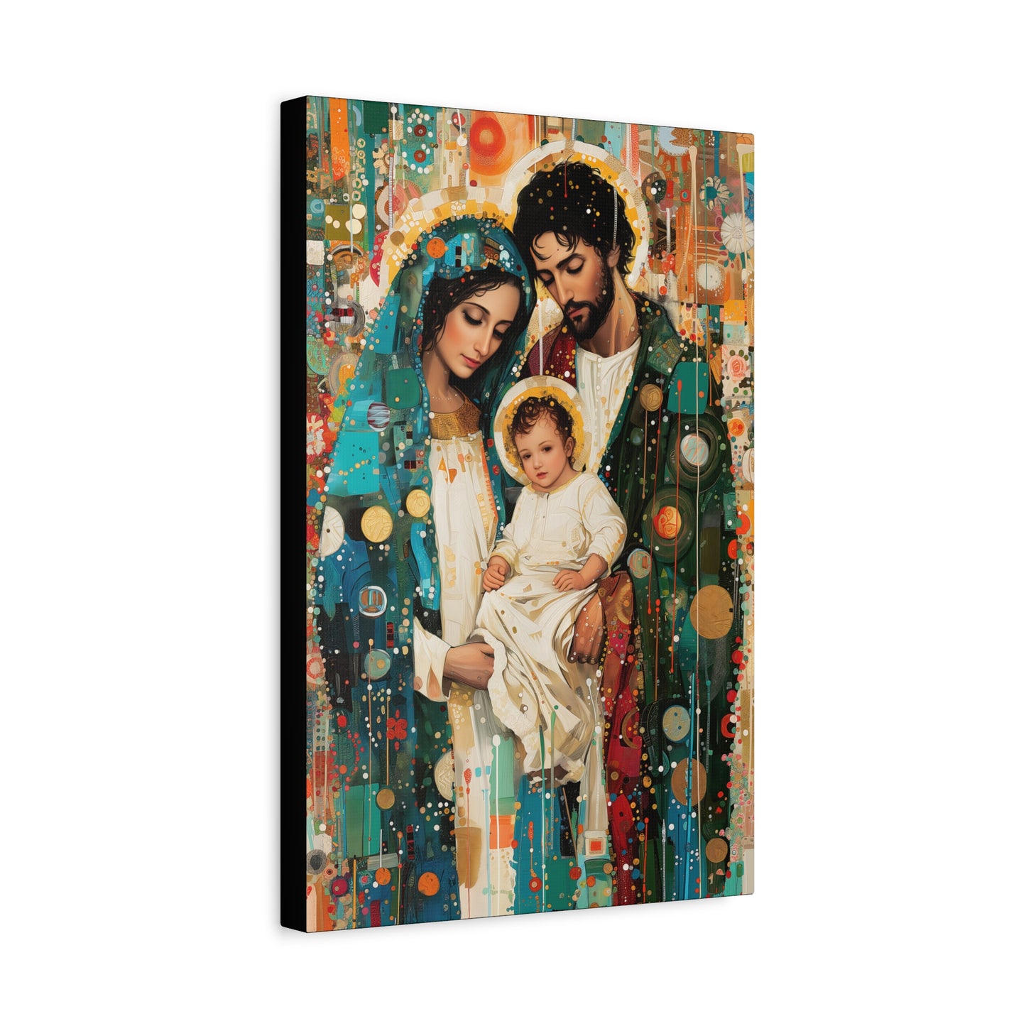 Eternal Light - Mary, Joseph, and the Christ Child - Museum Wrapped Canvas - Sanctified Souls Print - Religious Art - Holy Family Art