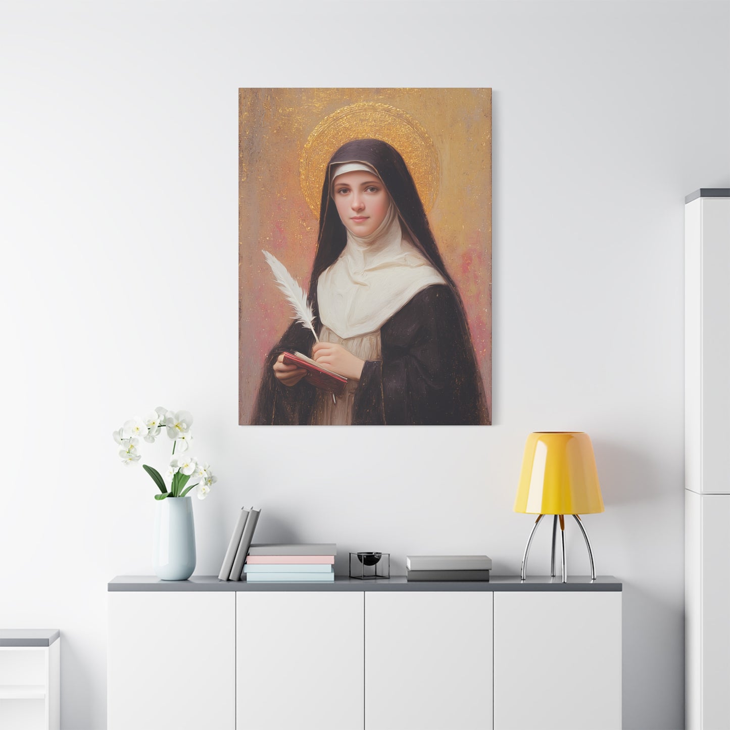 Saint Mechtildis / Mechtide of Hefta / Mechthild of Hackeborn - Gallery Wrapped Canvas - Print - Religious Art for your Home - Catholic Art