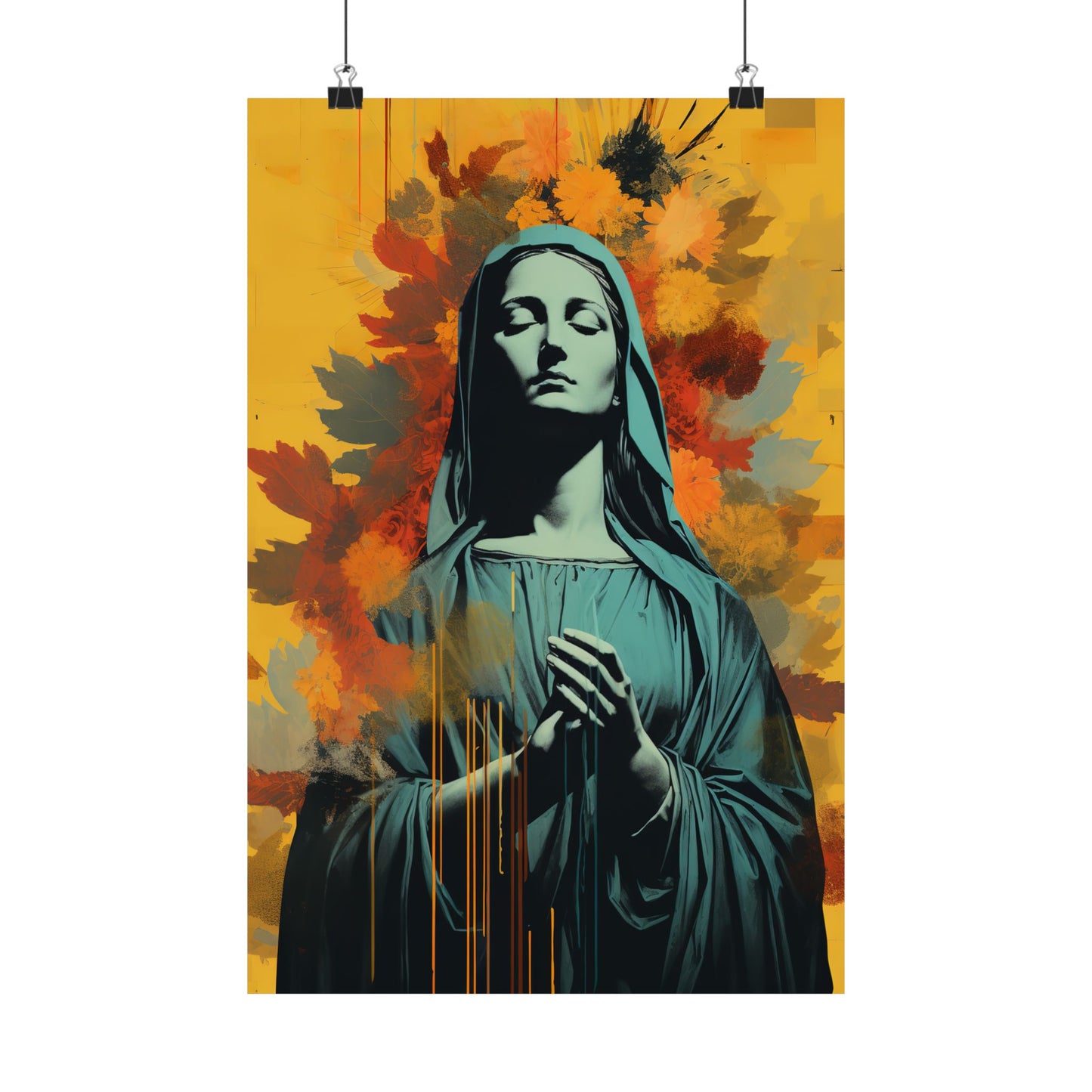 Virgin of Peace - Mother Mary Collage Art - Sanctified Souls Print - Multiple Sizes - Premium Matte Vertical Posters - Virgin Mary