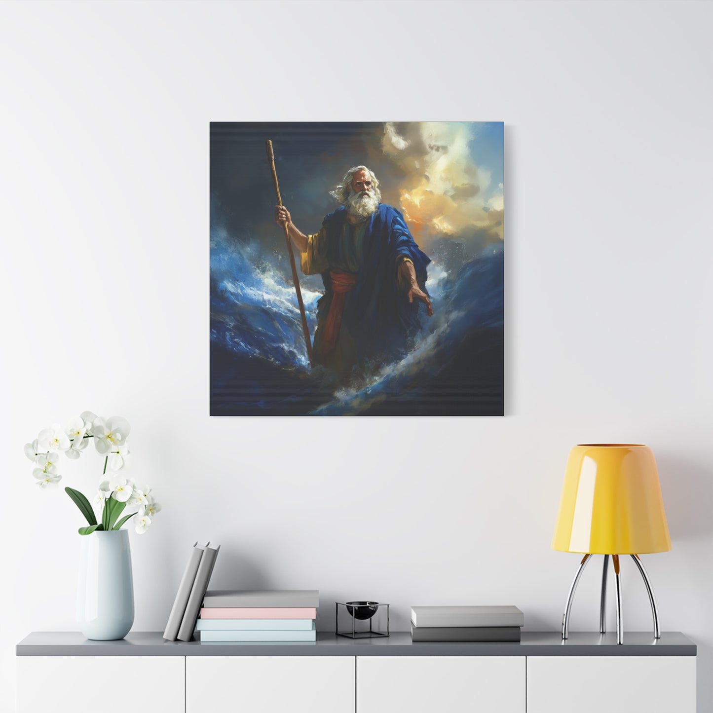 Moses Before the Trembling Sea - Gallery Wrapped Canvas - Print - Religious Art for your Home - Catholic Art