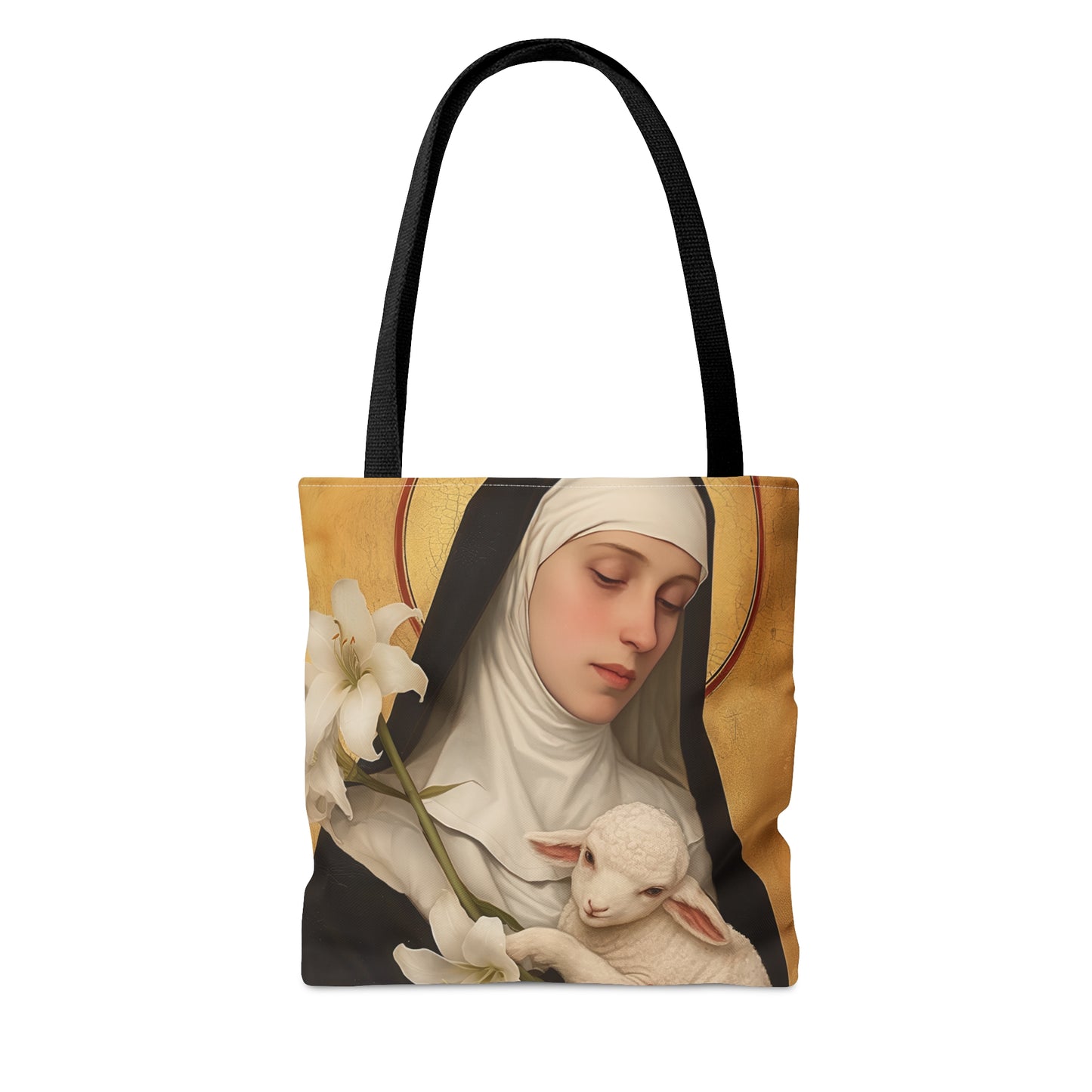 Saint Agnes of Montepulciano Tote Bag - Large Medium Small Faith Art Bag - Catholic Faith Purse - Religious Carry All Reusable Tote Bag