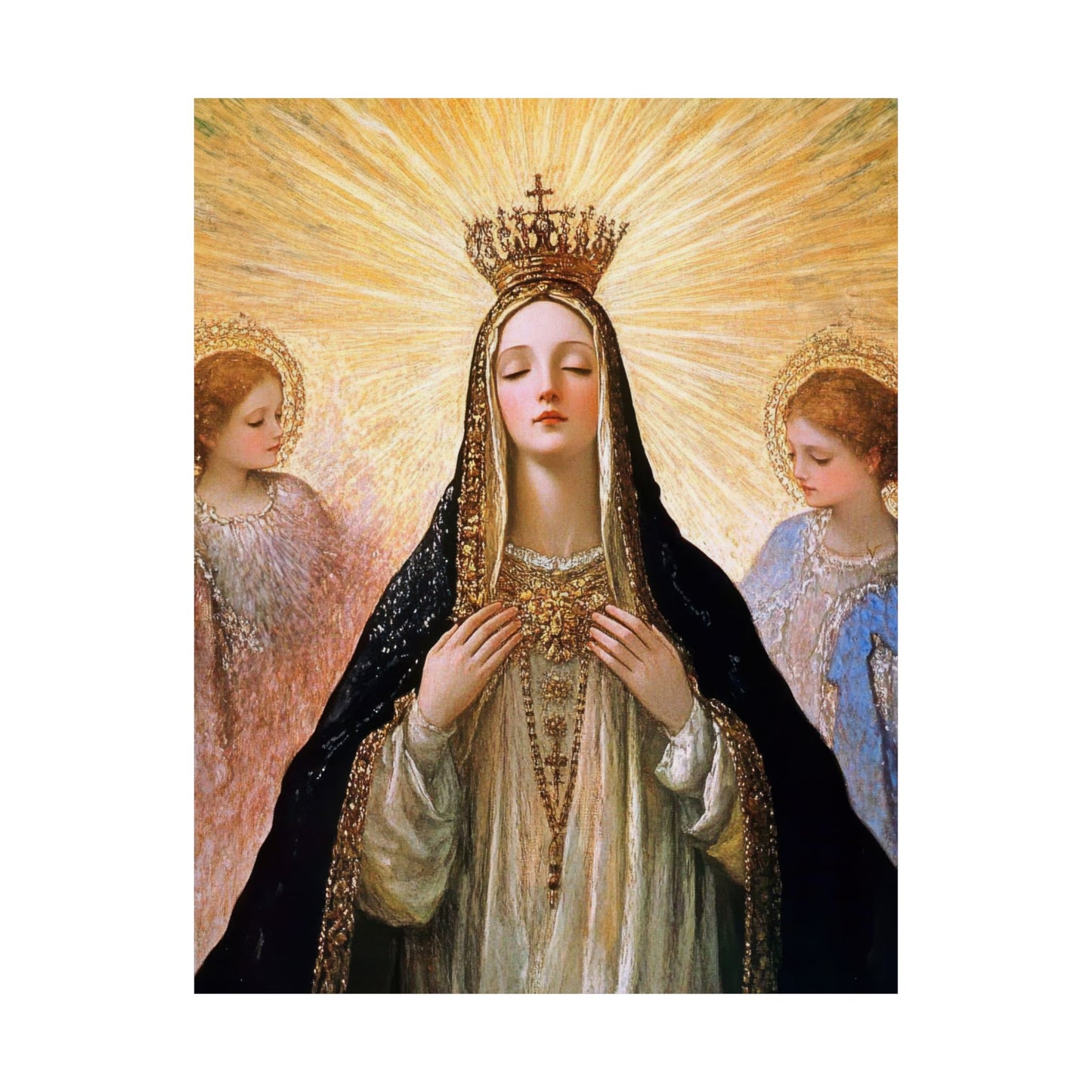 Divine Majesty: The Crowning of the Queen of Heaven - Sanctified Souls Print - Multiple Sizes - Premium Posters - Catholic Art - Christian