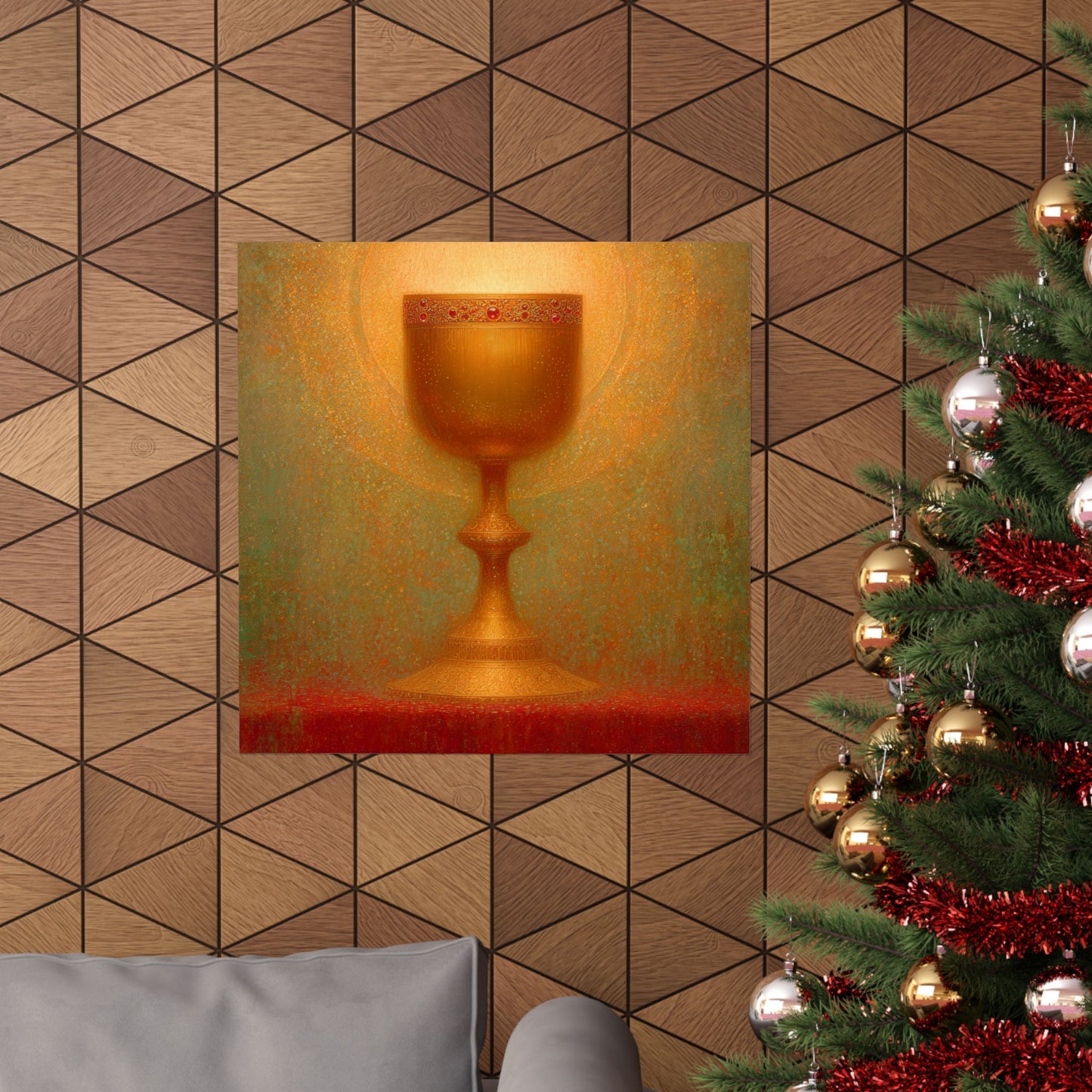Chalice of the Lamb, Light of the World - The Holy Grail - Sanctified Souls Print - Multiple Sizes - Premium Matte Vertical Posters
