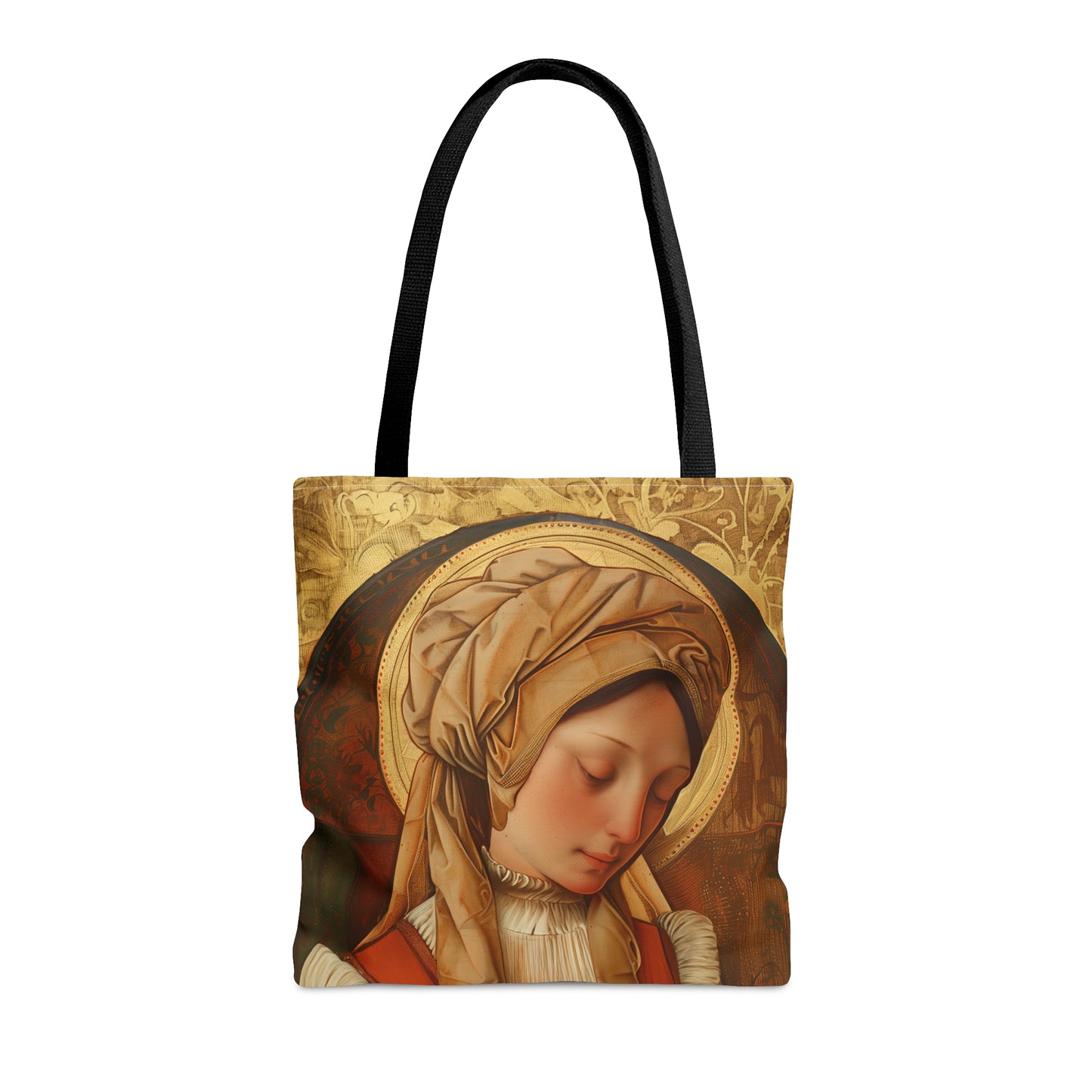 Saint Anne Line Tote Bag - Purse - Three sizes - Large Medium Small Faith Art Bag - Catholic faith inspired carry-all purse - Double Sided