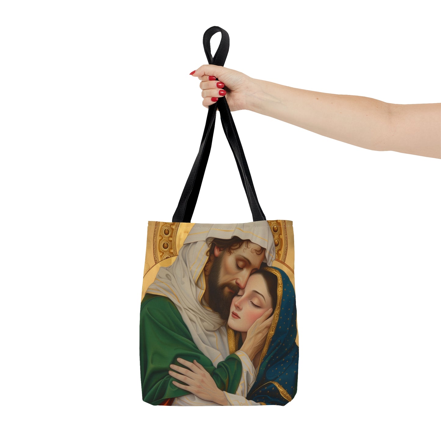 Saints Aquila and Priscilla Tote Bag - Large Medium Small Faith Art Bag - Catholic Faith Art purse - Double Sided