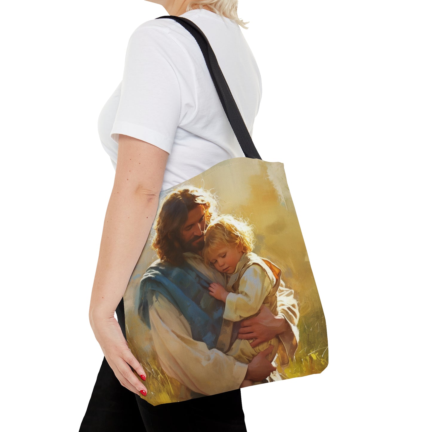Jesus, Guardian of Innocence Tote Bag - Large Medium Small Faith Art Bag - Catholic Faith Purse - Religious Carry All