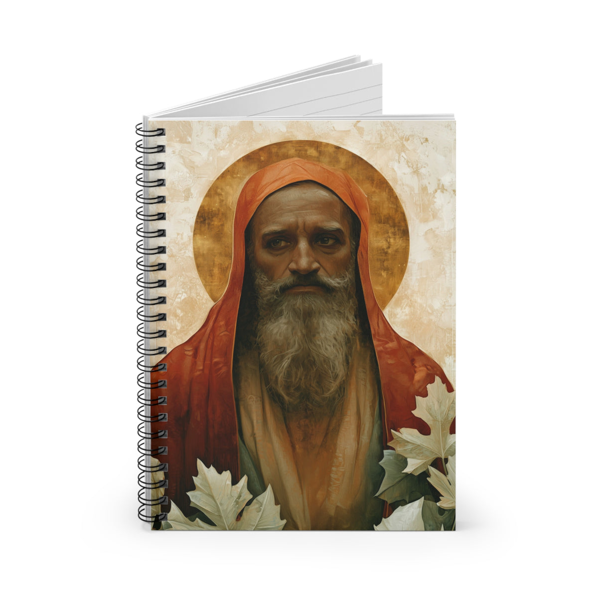 Saint Augustine of Hippo Journal - Sanctified Souls Art - Religious Based Notebook - Spiral Notebook - Ruled Line