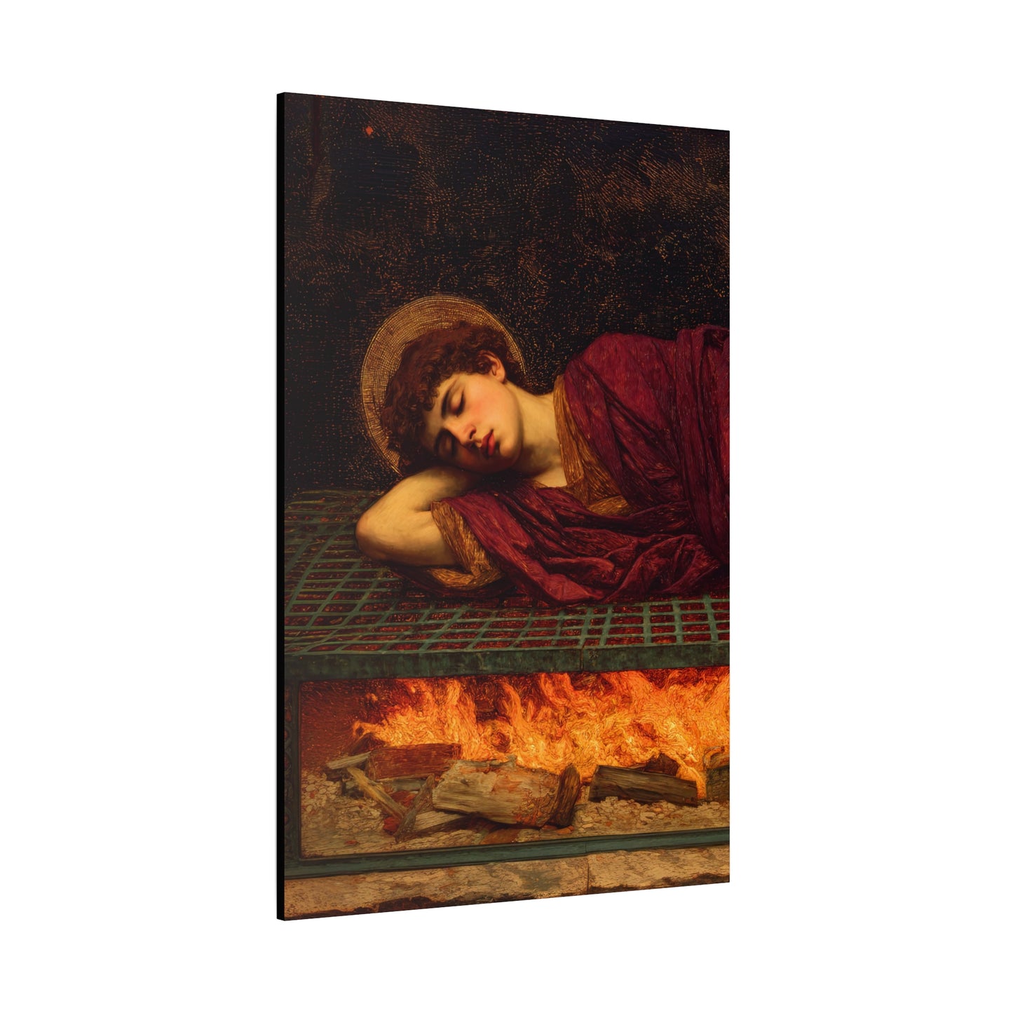 Saint Lawrence -  Museum Wrapped Canvas - Sanctified Souls Print - Religious Art for your Home - Catholic Patron Saint Art