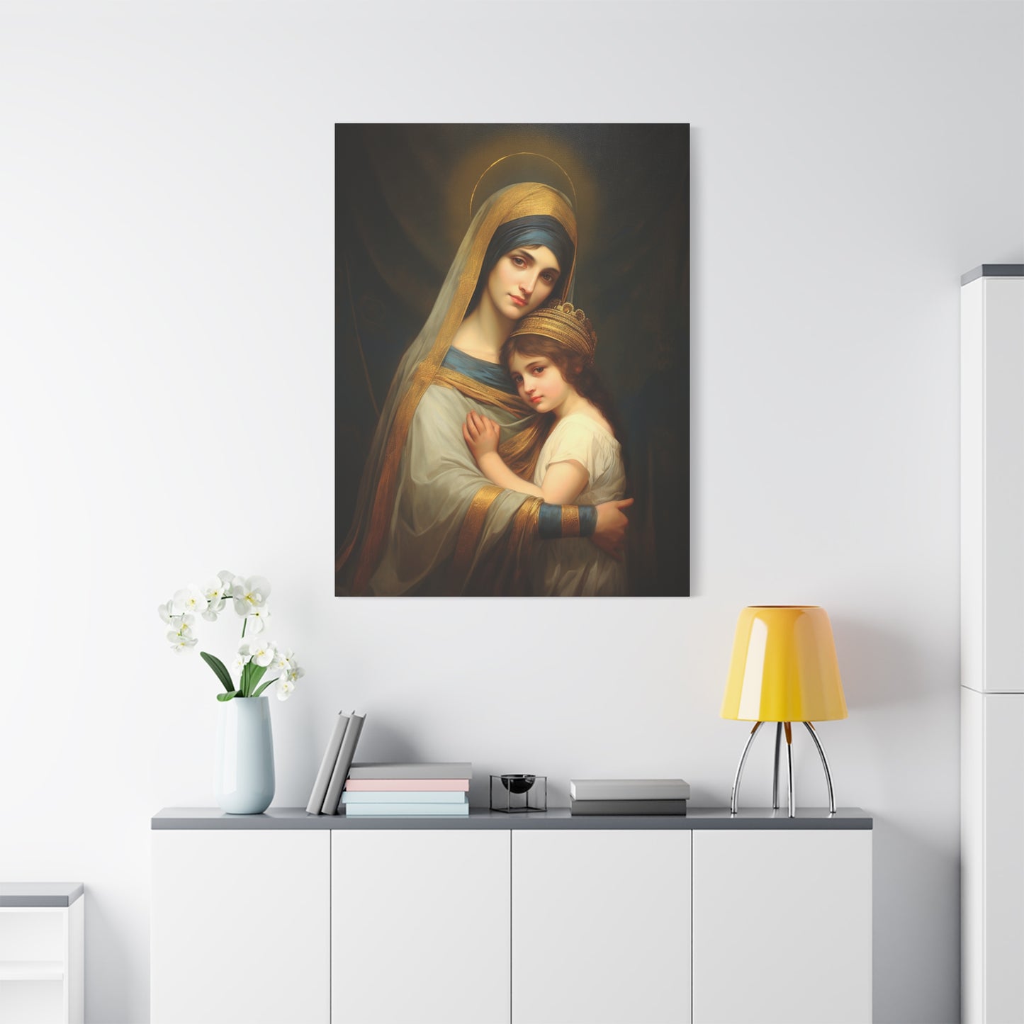 Saint Anne mother of Mary the Blessed Virgin - Museum Wrapped Canvas - Sanctified Souls Print - Religious Art for your Home