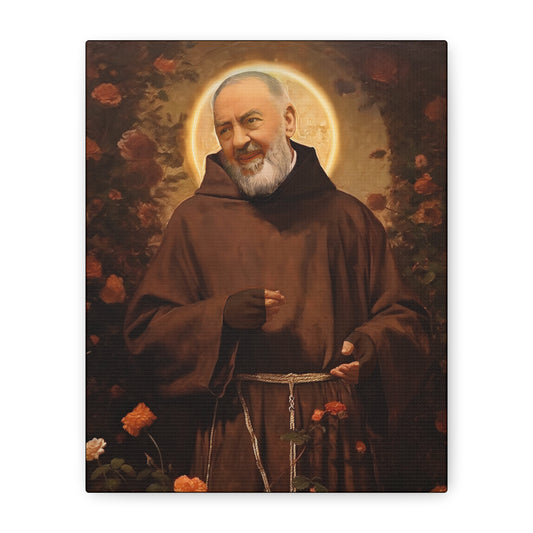 Saint Padre Pio - Museum Wrapped Canvas - Sanctified Souls Print - Religious Art for your Home