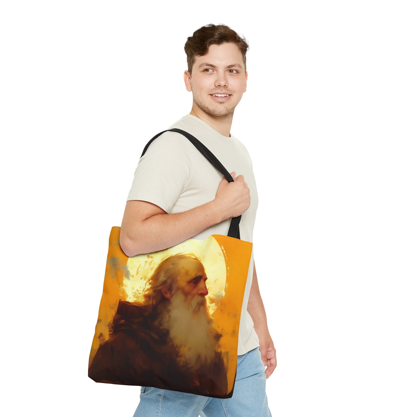 Saint Samson of Dol Tote Bag - Large Medium Small Faith Art Bag - Catholic Faith Purse - Religious Carry All - Re usable Bible Purse