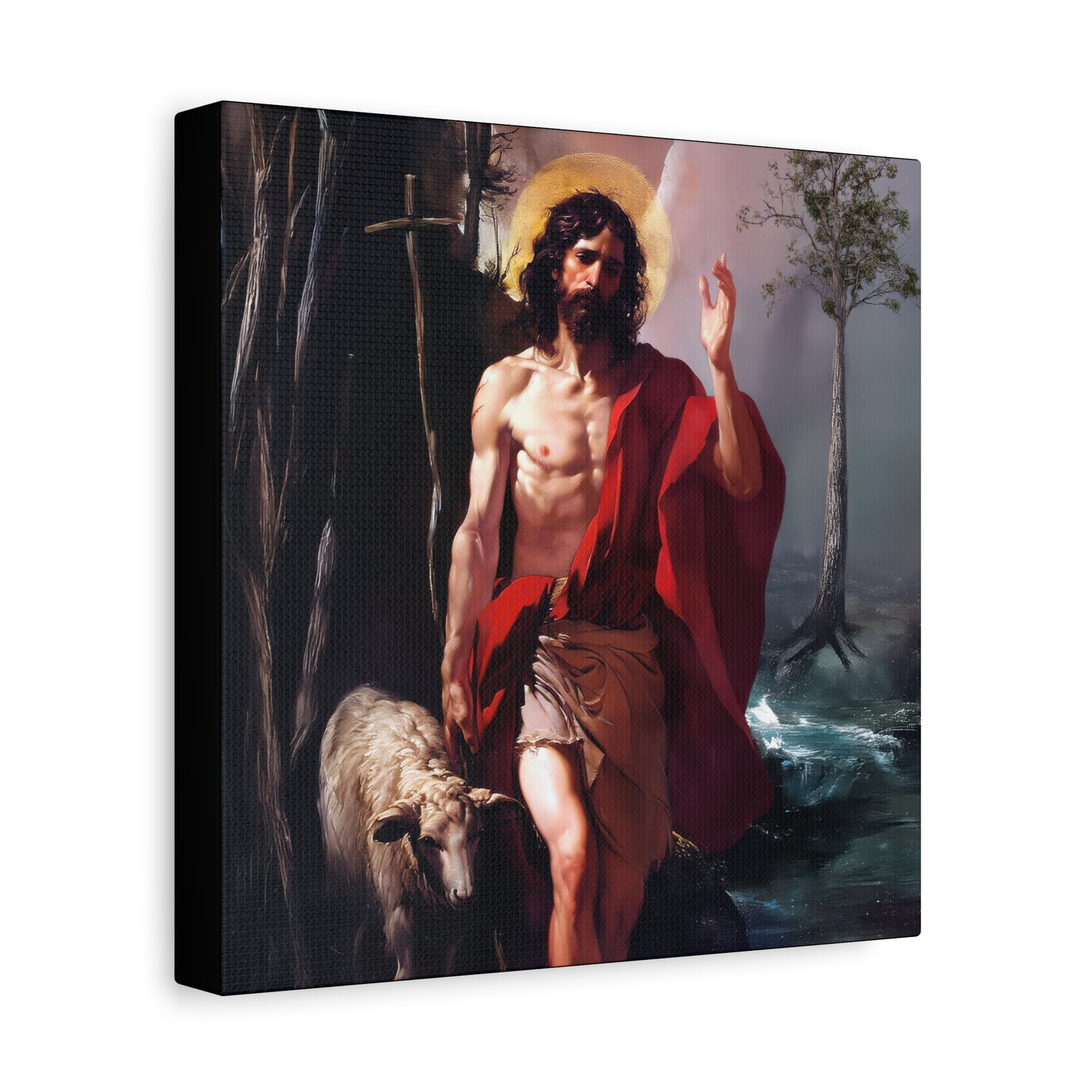 Saint John the Baptist -  Museum Wrapped Canvas - Sanctified Souls Print - Religious Art for your Home - Catholic Patron Saint Art