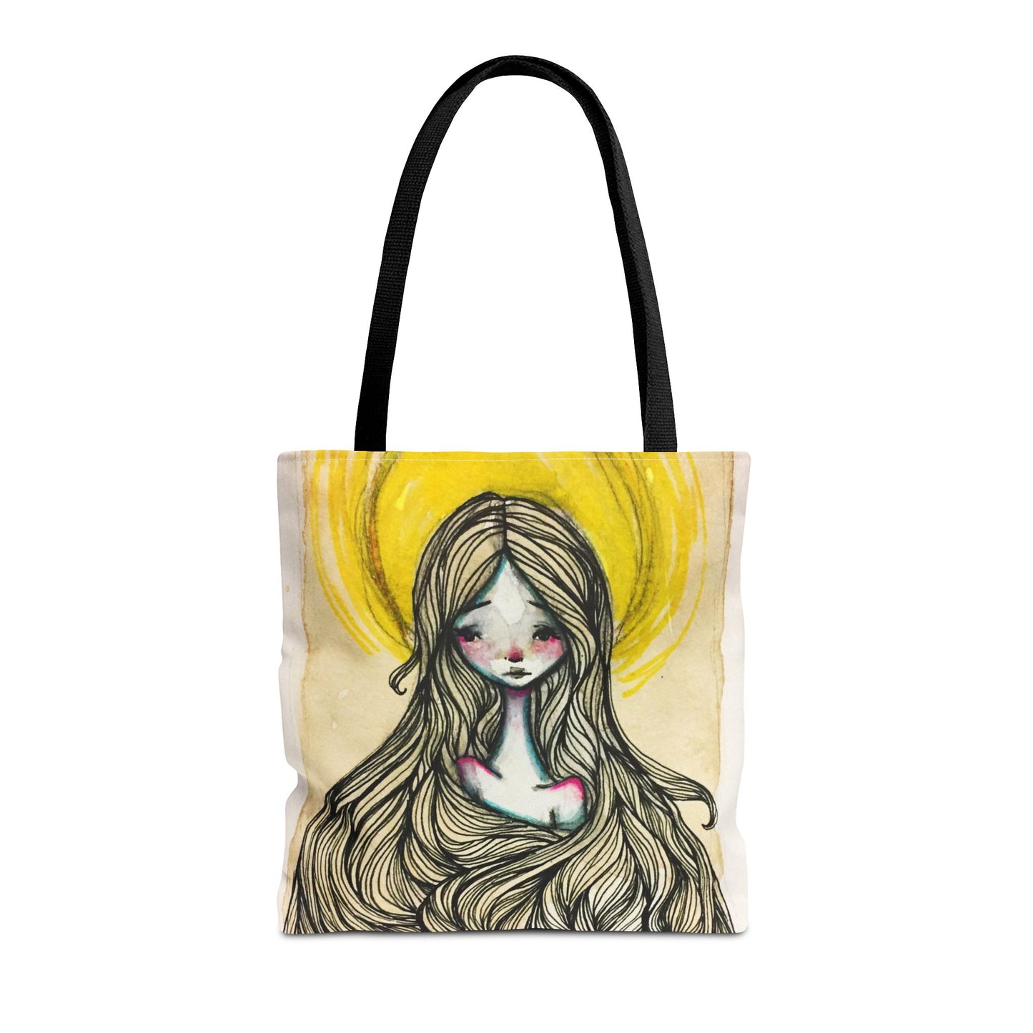 Saint Agatha of Sicily Tote - Hand-Drawn Catholic Art - Prayer Bag | Christian Devotional Tote | Sanctified Solocosmo Religious Tote