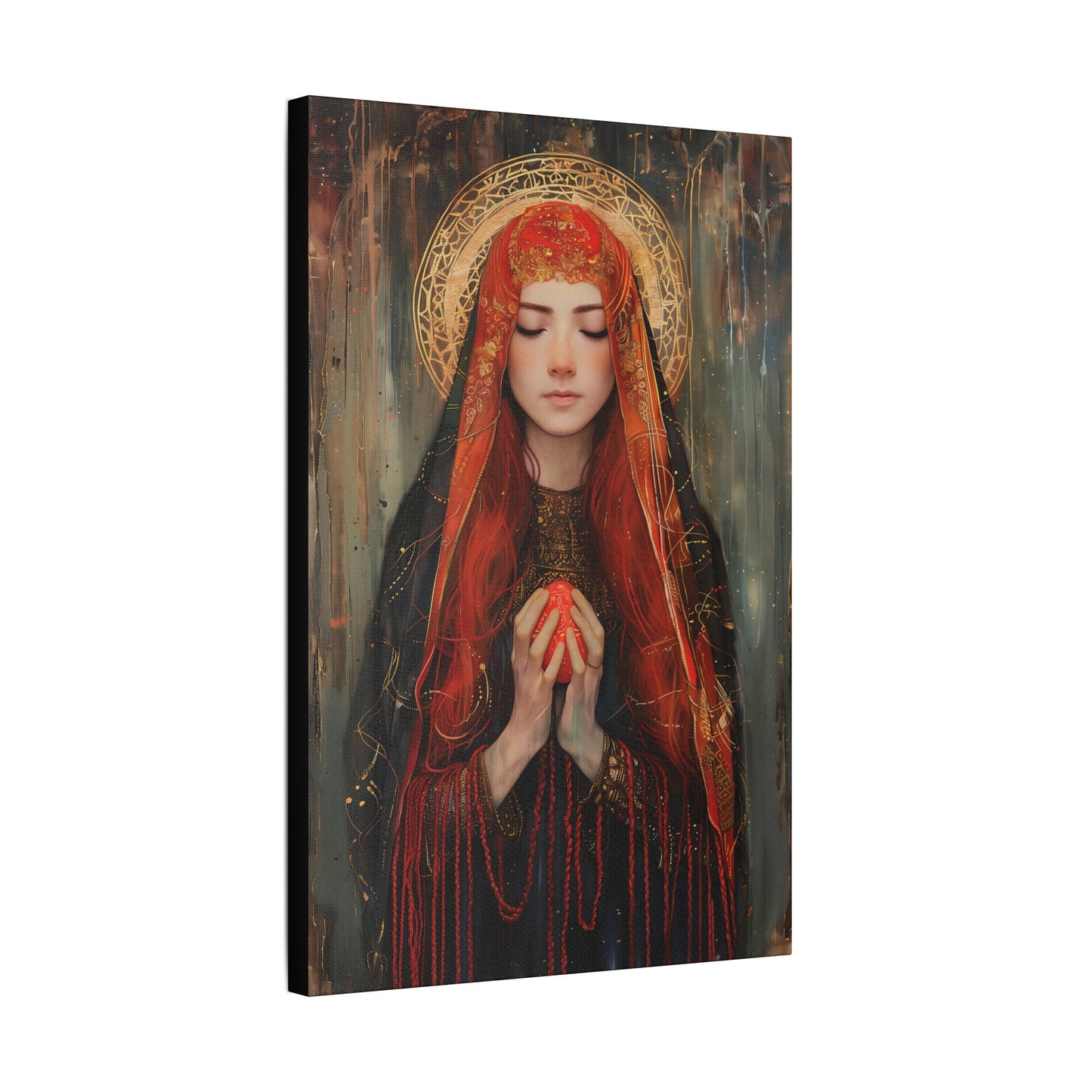 Devotion of Mary Magdalene - Saint Mary Magdalene and the Red Easter Egg - Museum Wrapped Canvas - Print - Religious Art for your Home
