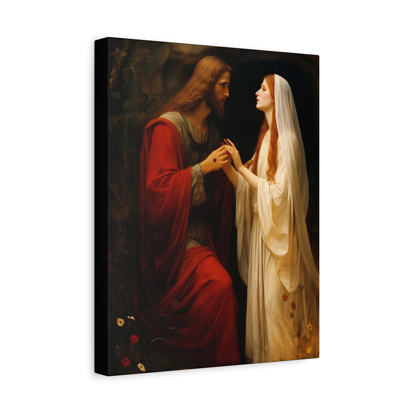 Revelation of Redemption Mary Magdalene and the Risen Christ - Gallery Wrapped Canvas - Sanctified Souls Print - Religious Art for your Home