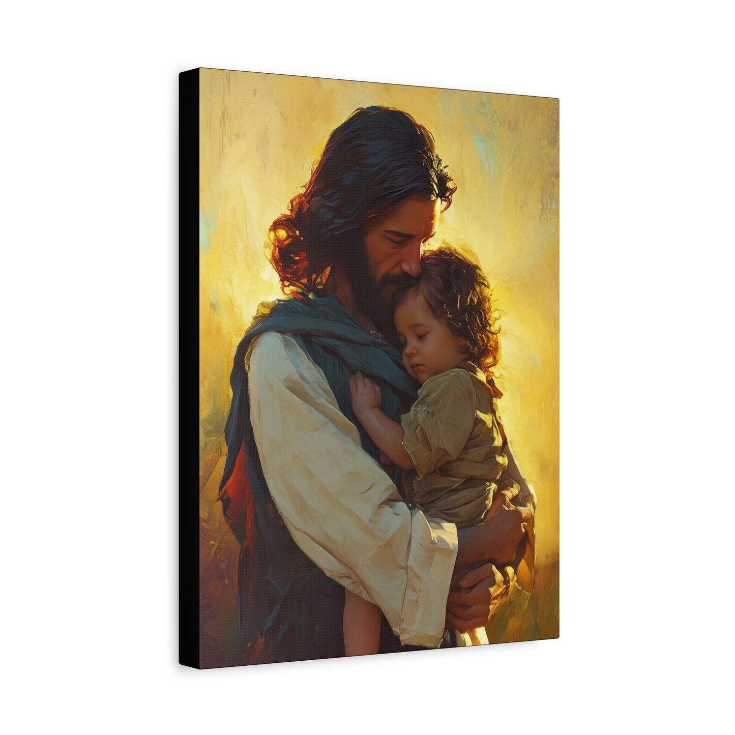 Divine Protector of the Innocent - Christ and Child - Museum Wrapped Canvas - Print - Religious Art for your Home - Christian art print