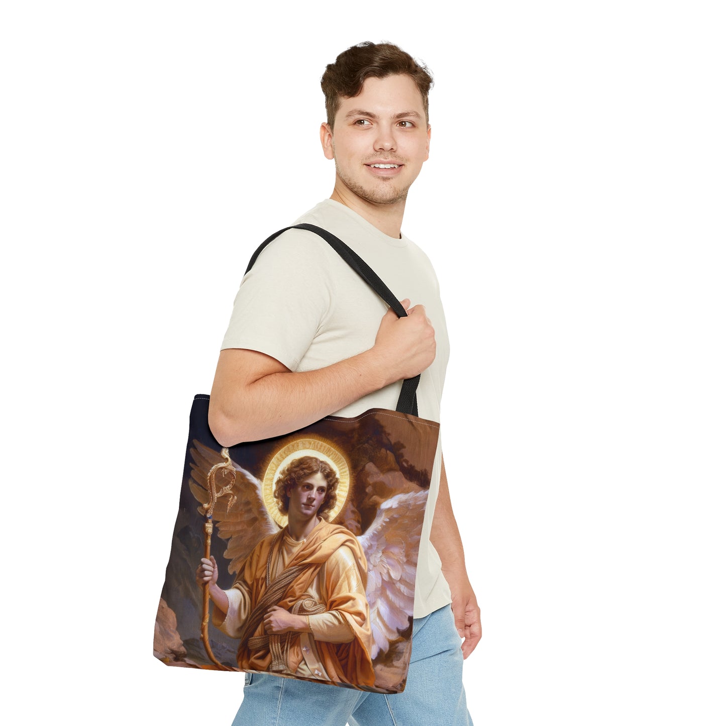 Saint Raphael the Archangel - Tote Bag - Large Medium Small Faith Art Bag - Catholic Faith Purse