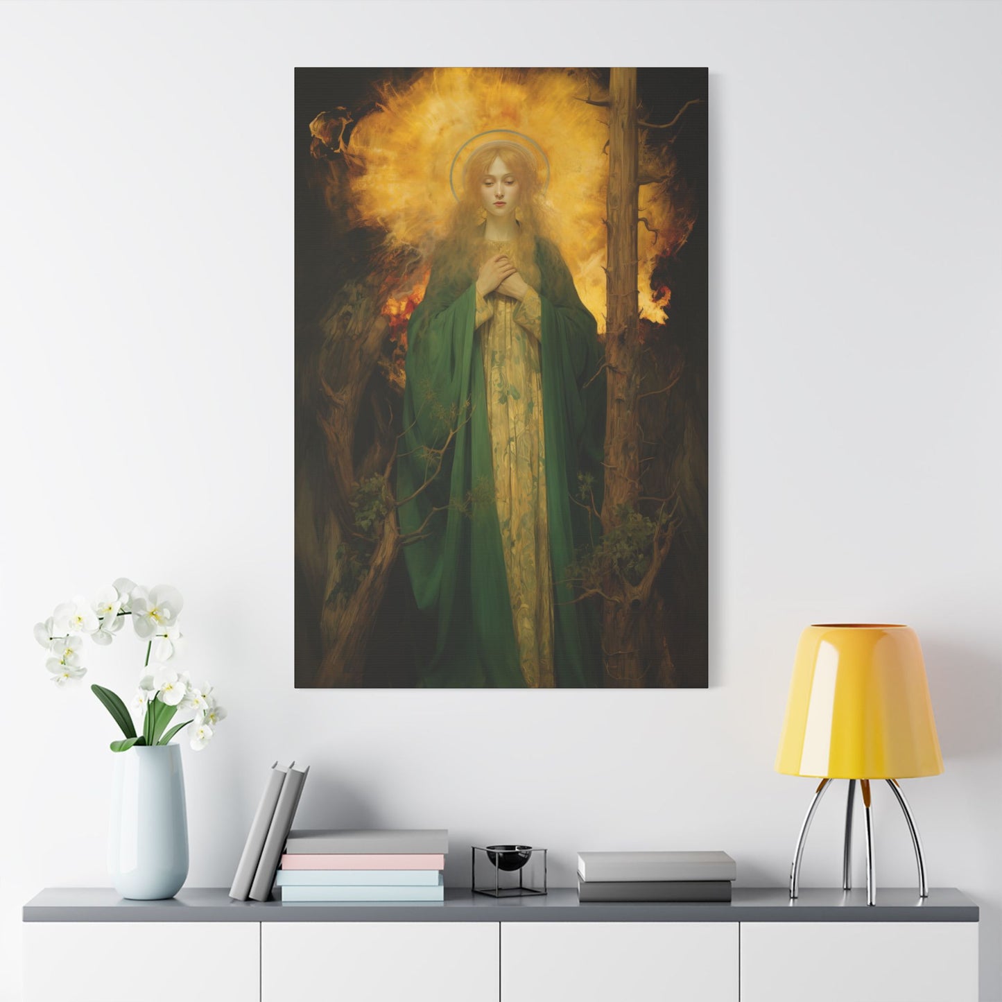 Saint Afra Canvas Print - Multiple Sizes - Catholic Home art - Museum Wrapped Canvas - Sanctified Souls Print