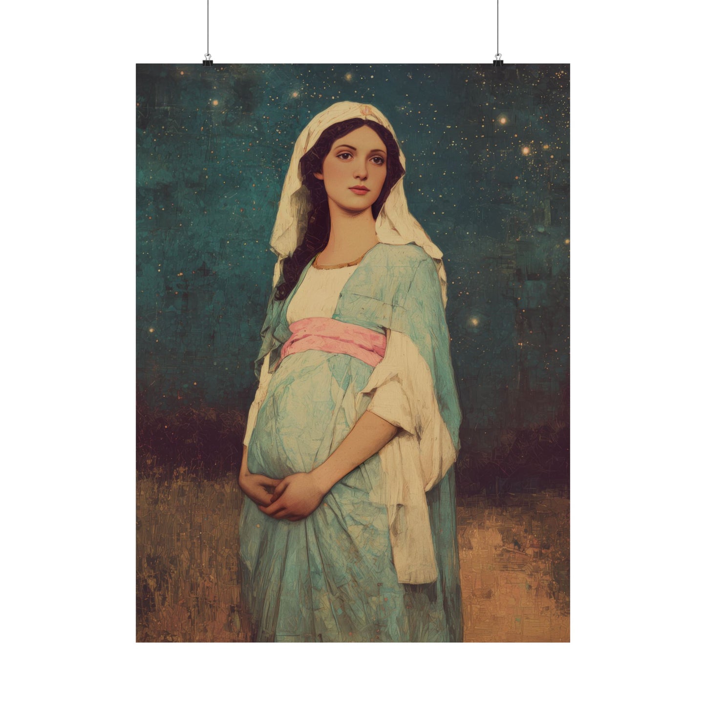 Our Lady of 'O' - Our Lady of Expectation - Mother Mary - Marian Art - Sanctified Souls Print - Multiple Sizes - Premium Vertical Posters
