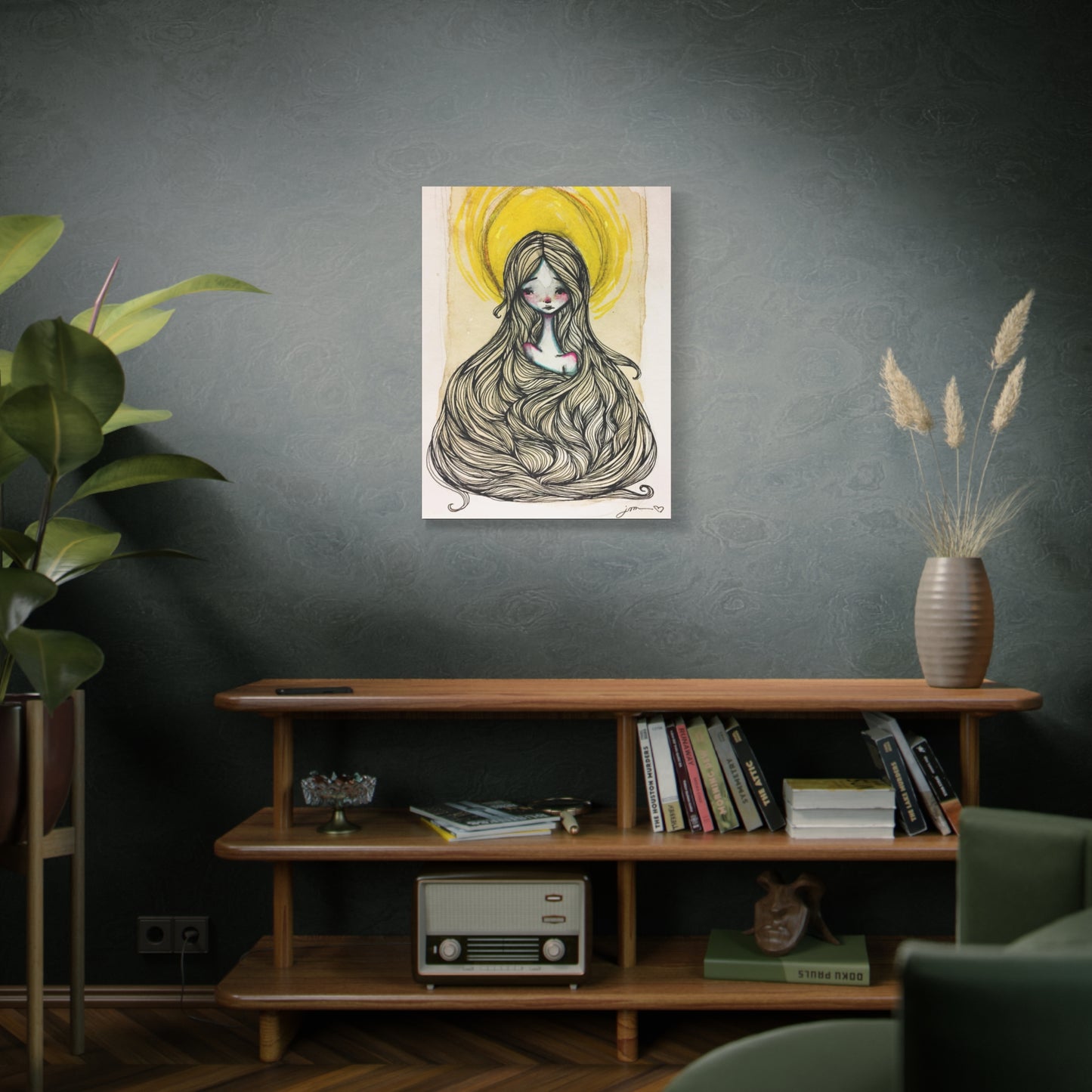 Saint Agatha of Sicily Canvas Print - Hand-Drawn Catholic Art Print | Christian Sacred Wall Art | Sanctified Solocosmo Religious Artwork