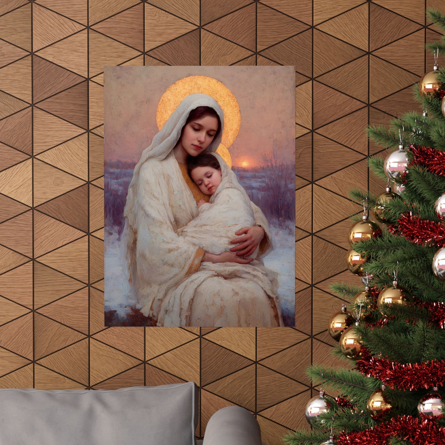The Love That Stays - Mother Mary and the Christ Child - Sanctified Souls Print - Multiple Sizes - Premium Matte Vertical Posters