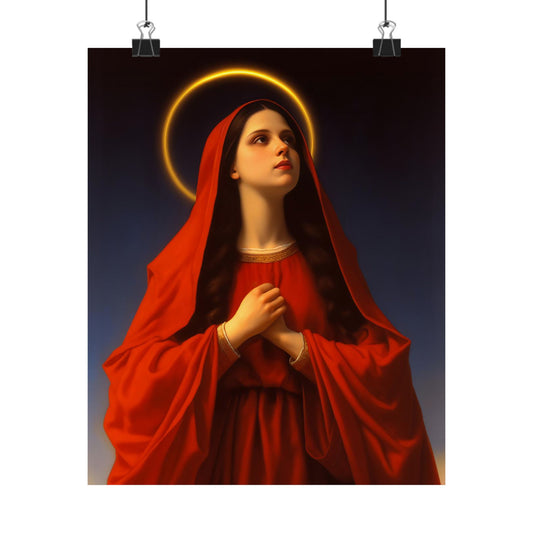 Mary the Blessed Virgin - Sanctified Souls Print - Multiple Sizes - Premium Matte Vertical Posters - Virgin Mary